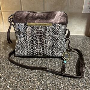 The Sak Collection Encina Crossbody Snakeskin and Bronze Leather